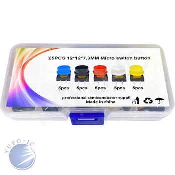 25PCS 12*12*7.3mm switch kit with box micro touch Button Switch Press with red blue black yellow white caps head 12x12x7.3mm set
25PCS 12*12*7.3mm switch kit with box micro touch Button Switch Press with red blue black yellow white caps head 12x12x7.3mm set
