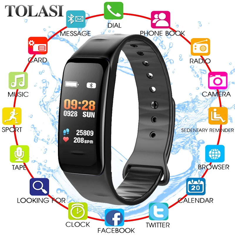 C1Plus Smart Bracelet Color Screen Blood Pressure Fitness Tracker Heart Rate Monitor Smart Band Sport for Android IOS
C1Plus Smart Bracelet Color Screen Blood Pressure Fitness Tracker Heart Rate Monitor Smart Band Sport for Android IOS
