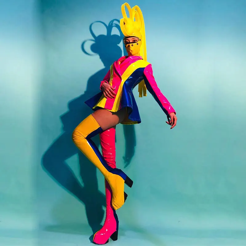 multicolor bright leather stage costume sets Nightclub Bar Ds Dj Female Singer Dance Performance Wear gogo dance outfit
multicolor bright leather stage costume sets Nightclub Bar Ds Dj Female Singer Dance Performance Wear gogo dance outfit