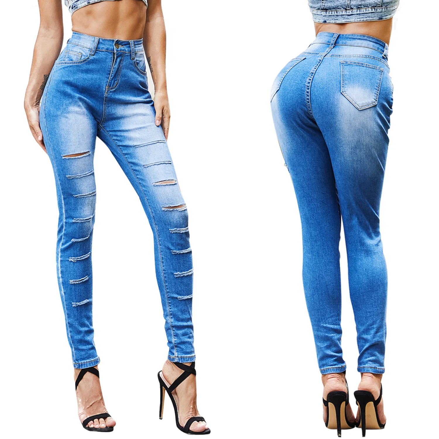 

Hot Selling Jeans Pencil Pants High Waist Solid Color Sexy Slim-Fit Speaker Pants Women Jeans Women skinny jeans for women