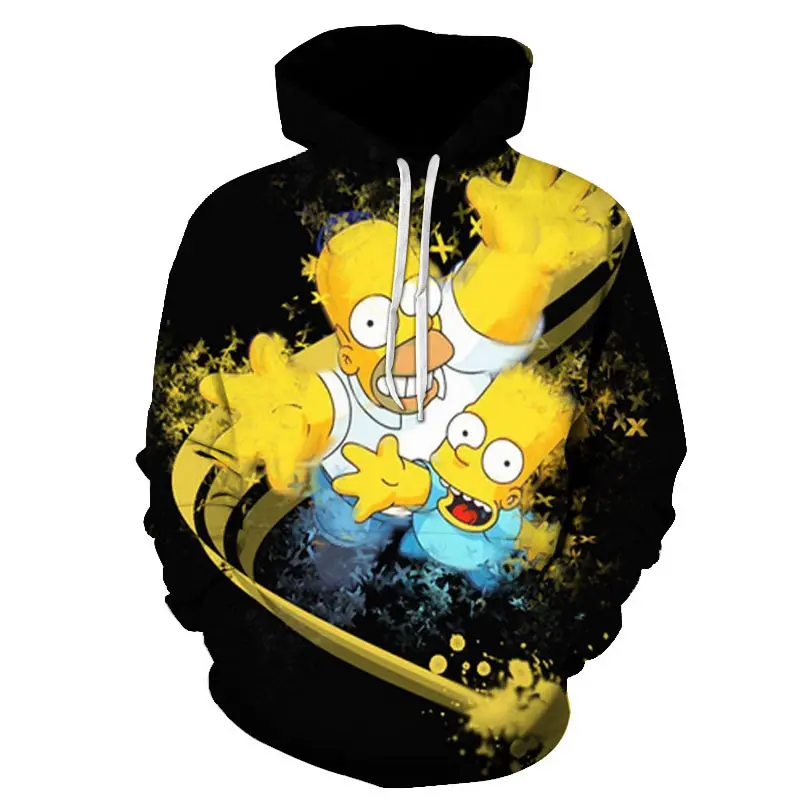 Мужская толстовка с объемным принтом Homer Simpson и его сын модный Повседневный