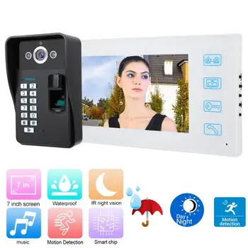 Wired Touch Fingerprint Password RFID Card Video Intercom Entry System Door Viewer Doorbell (100-240V)
Wired Touch Fingerprint Password RFID Card Video Intercom Entry System Door Viewer Doorbell (100-240V)