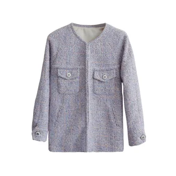 Runway Tweed Jacket 2020 Autumn New Pockets Round Neck Covered Buttons Tweed Jacket Ladies Lavender Plaid Coat Women
Runway Tweed Jacket 2020 Autumn New Pockets Round Neck Covered Buttons Tweed Jacket Ladies Lavender Plaid Coat Women