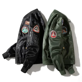 Fashion Men Bomber Jacket Pilot Jackets Military Badge patch Baseball Coat Classic Spring Autumn Male Streetwear Clothing
Fashion Men Bomber Jacket Pilot Jackets Military Badge patch Baseball Coat Classic Spring Autumn Male Streetwear Clothing