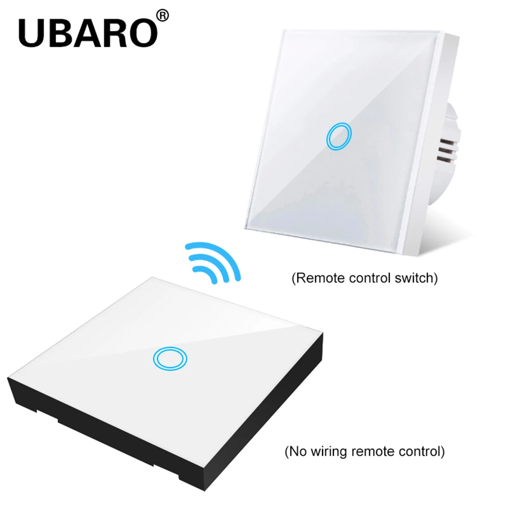 UBARO EU/UK Standard 1/2/3 Gang Wireless Remote Control Light Touch Switches, Smart Home RF433 Remote Control Wall Switch
UBARO EU/UK Standard 1/2/3 Gang Wireless Remote Control Light Touch Switches, Smart Home RF433 Remote Control Wall Switch