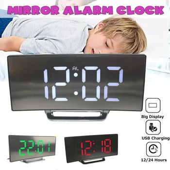 Digital Alarm Clock LED Mirror Clock Multifunction Snooze Display Time Night LCD Light Table Desktop Despertador USB Cable
Digital Alarm Clock LED Mirror Clock Multifunction Snooze Display Time Night LCD Light Table Desktop Despertador USB Cable