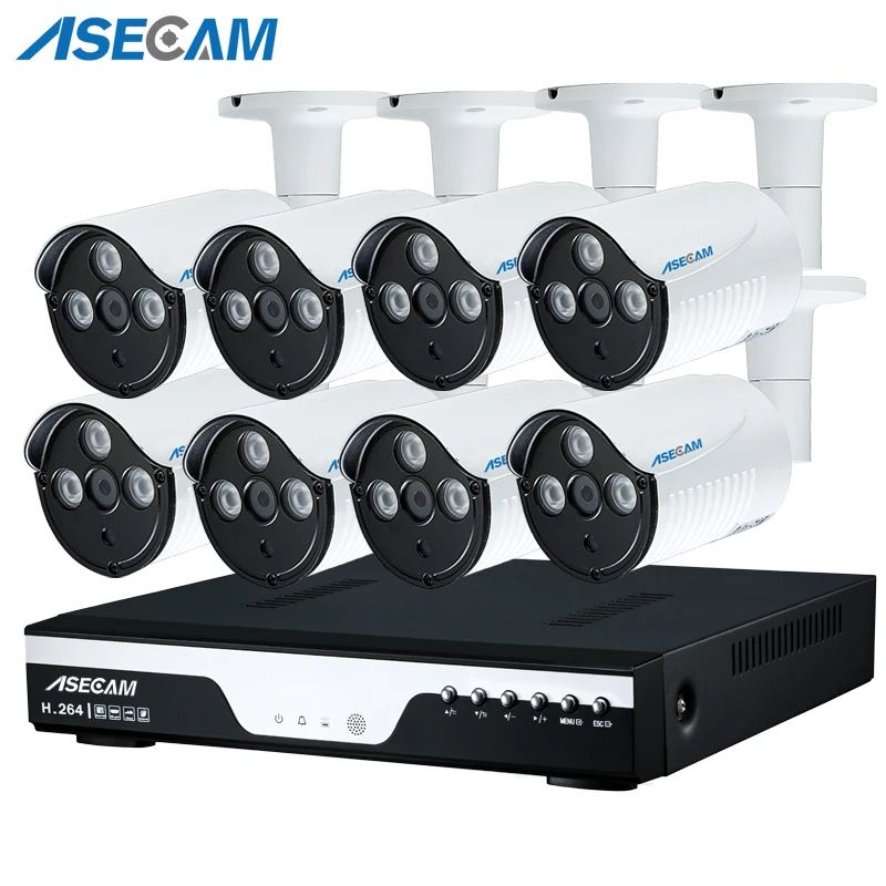 

New 8CH 1080P HDMI POE NVR Kit 3* Array CCTV Camera System 2MP Outdoor IP66 IP Camera P2P Video Security Surveillance APP View