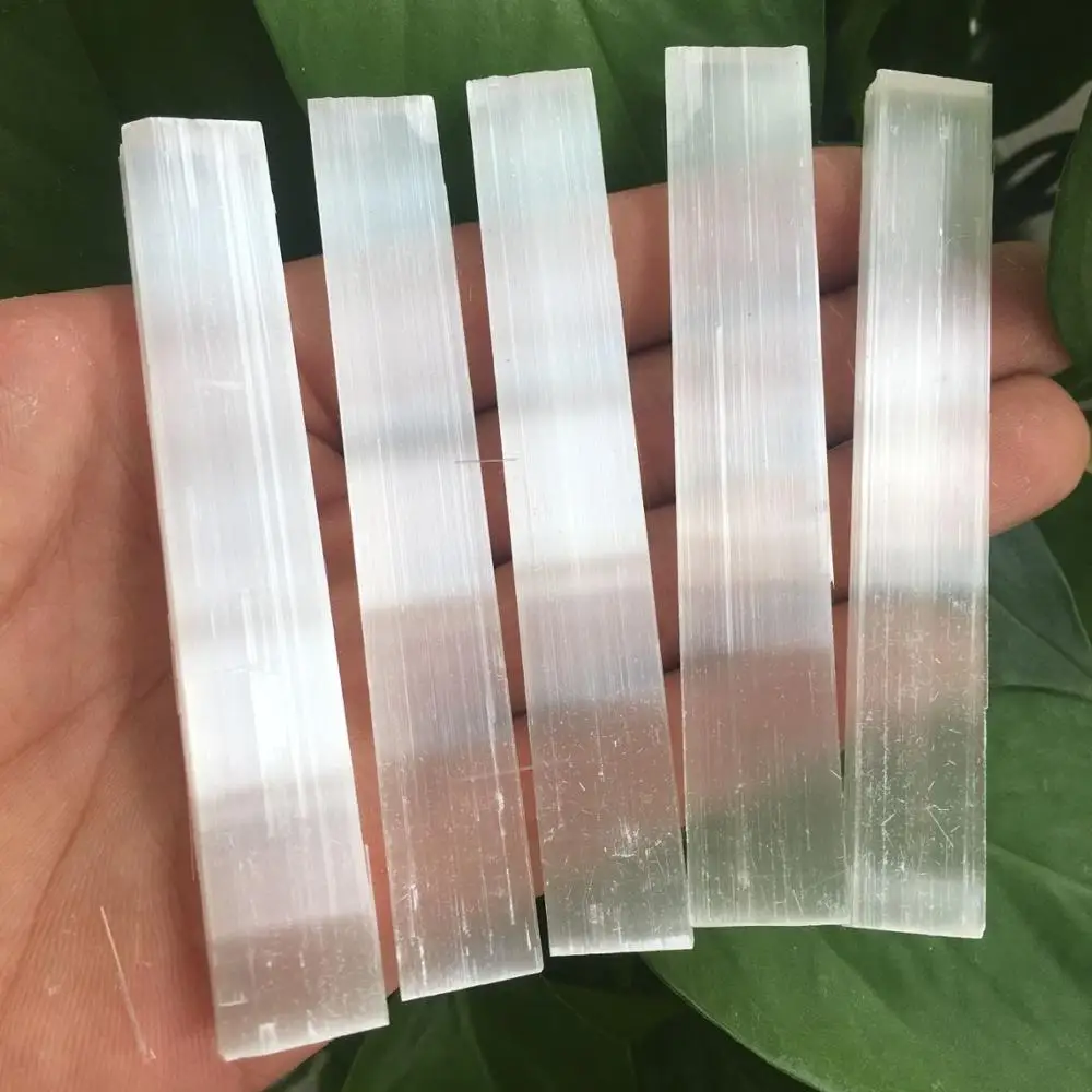 

5pcs Selenite Sticks White Gypsum Crystals Wands Blades