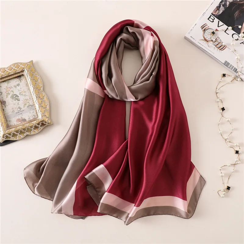 New Silk Satin Long Autumn And Winter Scarf Female European And American Fashion Simple Geometric Big Shawl Seaside Beach Towel
New Silk Satin Long Autumn And Winter Scarf Female European And American Fashion Simple Geometric Big Shawl Seaside Beach Towel