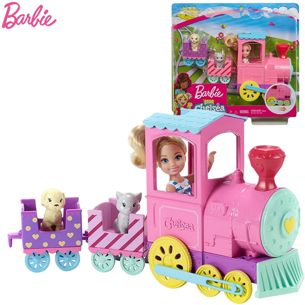 Original Barbie Club Chelsea Series Doll&Choo-Choo Pink Train Playset Cat Accessories Wheels Toys for Kids Birthday Gift FRL86
Original Barbie Club Chelsea Series Doll&Choo-Choo Pink Train Playset Cat Accessories Wheels Toys for Kids Birthday Gift FRL86