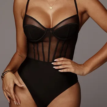 Sexy Transparent Bodysuit Women Elegant Night Party Jumpsuit Bodycon Black See-Through Bodysuits Summer Party Short Playsuit 
Sexy Transparent Bodysuit Women Elegant Night Party Jumpsuit Bodycon Black See-Through Bodysuits Summer Party Short Playsuit