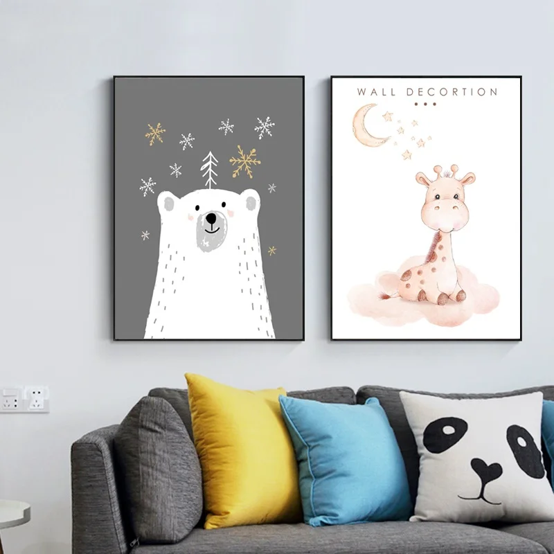 Child Poster In Nursery Cartoon Animals Bear Canvas Painting Wall Decor Art Pictures for Kids Room Home Frameless Cuadros
Child Poster In Nursery Cartoon Animals Bear Canvas Painting Wall Decor Art Pictures for Kids Room Home Frameless Cuadros