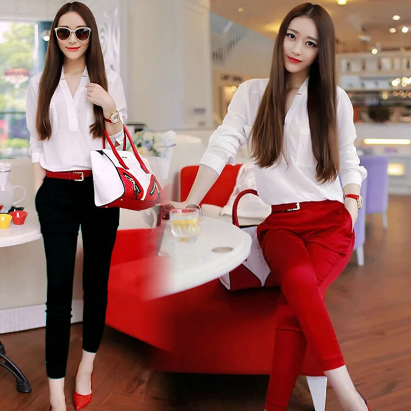 2016 Spring Clothing Ozhouzhan Graceful Casual Chiffon Shirt Trousers Slimming Two-Piece Women's Fashion
2016 Spring Clothing Ozhouzhan Graceful Casual Chiffon Shirt Trousers Slimming Two-Piece Women's Fashion