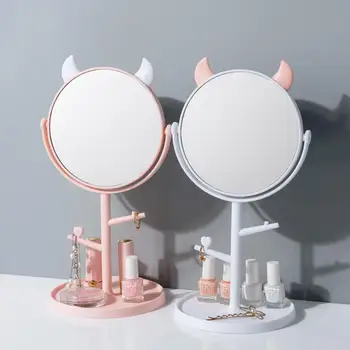 Cute Double-sided Makeup Mirror Desktop Vanity Mirror Home Rotation Princess Mirror With Tray
Cute Double-sided Makeup Mirror Desktop Vanity Mirror Home Rotation Princess Mirror With Tray