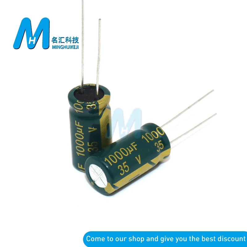 10PCS 35V 1000UF High Frequency Aluminum Electrolytic Capacitor 10X20MM 105° | Электронные компоненты и