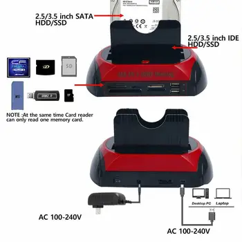 875-J HDD Base with Multi Card Reader Slot for 2.5/3.5 inch SATA/IDE Hard Drive Docking Station
875-J HDD Base with Multi Card Reader Slot for 2.5/3.5 inch SATA/IDE Hard Drive Docking Station