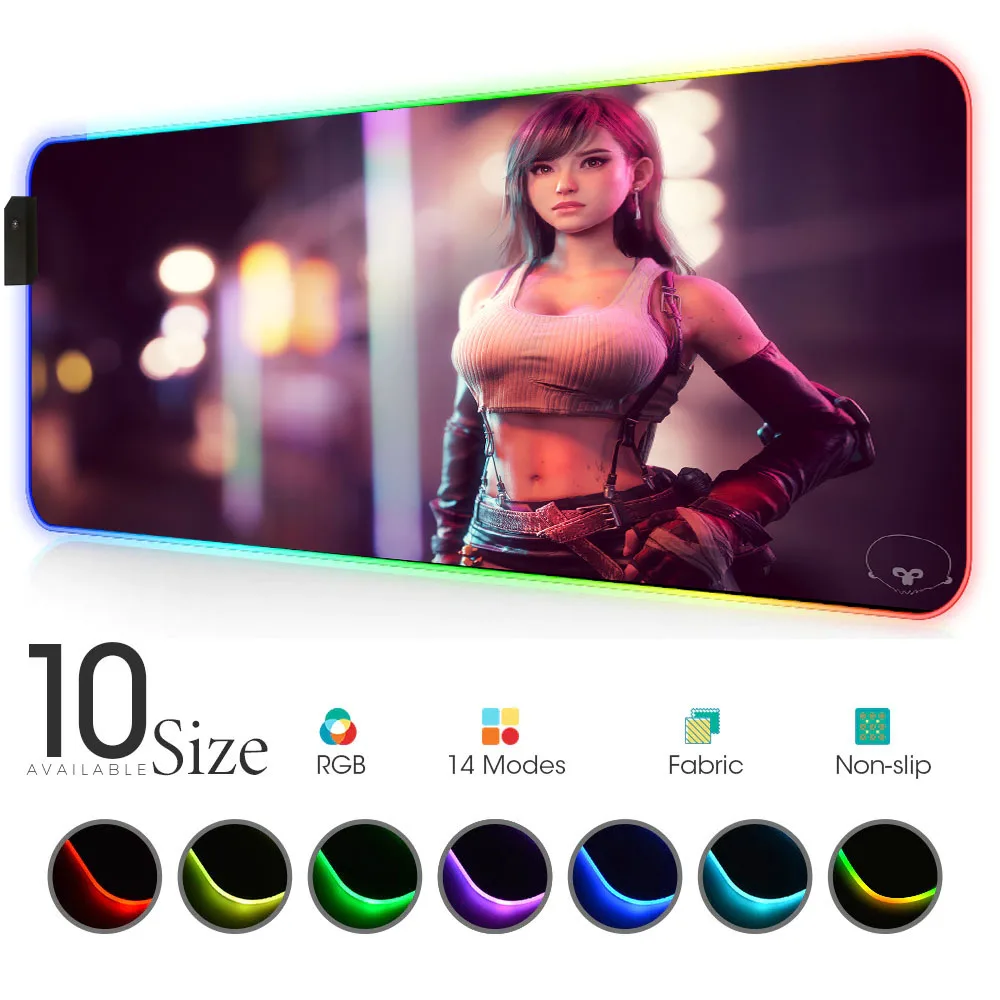 Tifa Gamers Accessories Girl RGB Mouse Pads Final Large LED MousePad Fantasy with Backlit Glowing Lights Mat for Mice Desk Rug
Tifa Gamers Accessories Girl RGB Mouse Pads Final Large LED MousePad Fantasy with Backlit Glowing Lights Mat for Mice Desk Rug