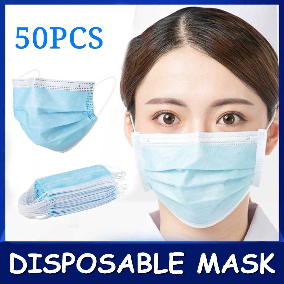 50pcs/ bag Disposable Face Protect Mask Adult 3-layer Disposable Earloop Face Mouth Masks Waterproof Dustproof In stock
50pcs/ bag Disposable Face Protect Mask Adult 3-layer Disposable Earloop Face Mouth Masks Waterproof Dustproof In stock