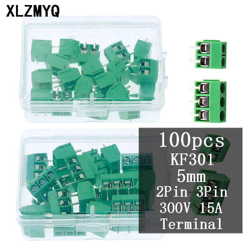 100pcs/Box Pitch 5mm KF301 2P 3P Pin PCB Mount Screw Terminal Block Connector For Arduino 300V 15A KF301-2P KF301-3P Diy Kit
100pcs/Box Pitch 5mm KF301 2P 3P Pin PCB Mount Screw Terminal Block Connector For Arduino 300V 15A KF301-2P KF301-3P Diy Kit
