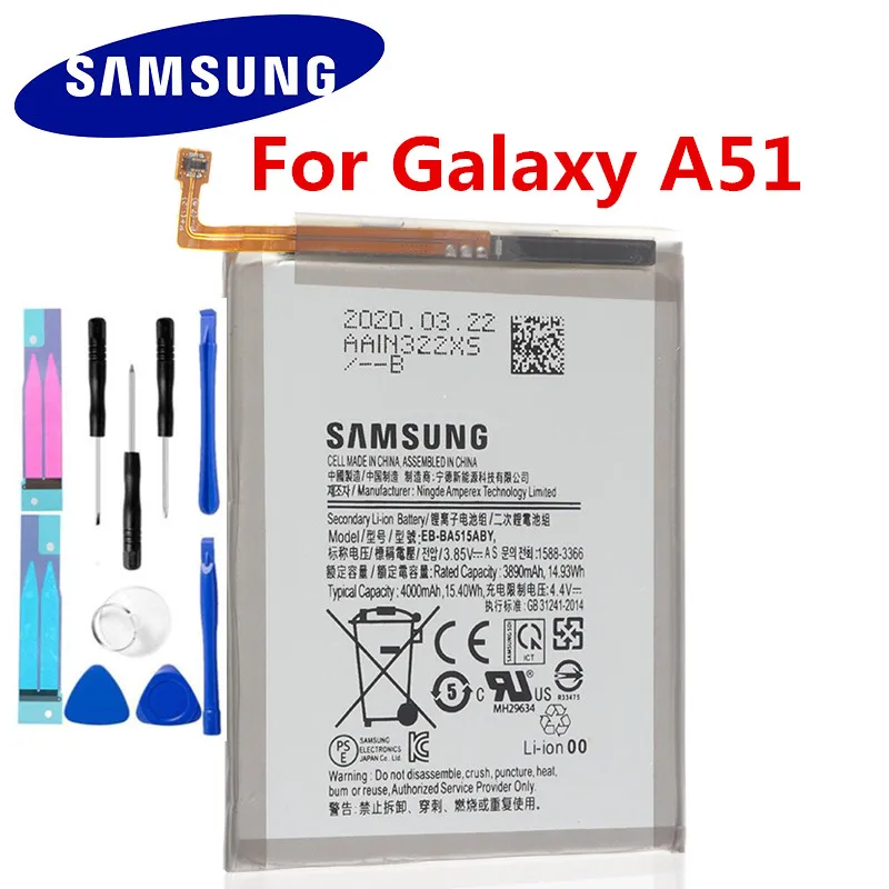 100% Оригинальный аккумулятор EB-BA515ABY для Samsung Galaxy A51 Сменный телефона аутентичная