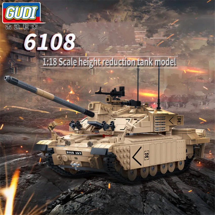 

GUDI Toys 1467pcs Legoingly Tank Battle Military Tank Building Blocks Parts Bricks DIY Kids Educational Toys for Children