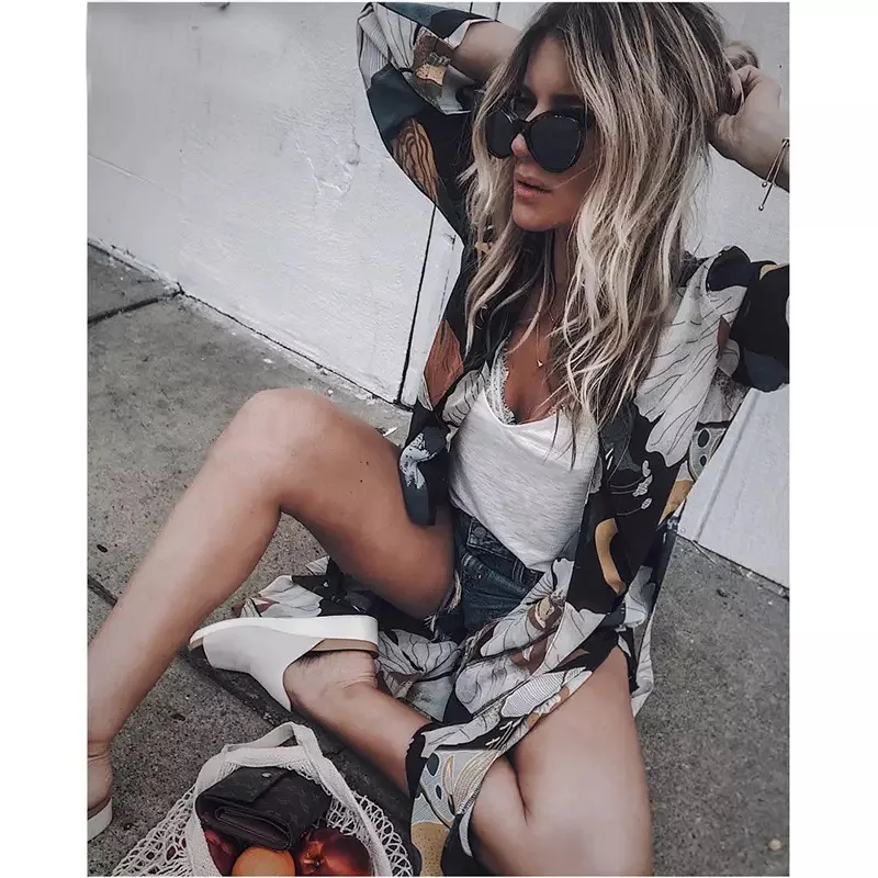 Womens Loose Blouse Summer New Chiffon Shawl Kimono Long Sleeve Floral Printing Cardigan Sun Protection Tops
Womens Loose Blouse Summer New Chiffon Shawl Kimono Long Sleeve Floral Printing Cardigan Sun Protection Tops