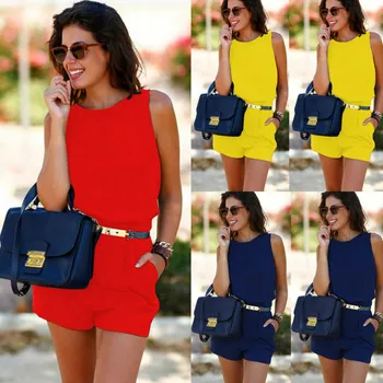 Hirigin Women Ladies Jumpsuits Fashion Summer Casual Sleeveless Backless Fashion Playsuits With Belt 
Hirigin Women Ladies Jumpsuits Fashion Summer Casual Sleeveless Backless Fashion Playsuits With Belt