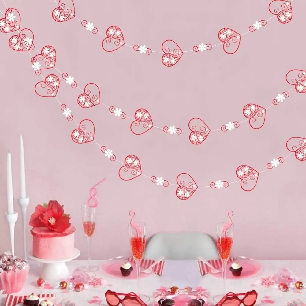 Transparent PCV Wedding Red Heart Flower String Chain Banner Elegant Flags Flower Printed Garland Bride To Be Party Decorations
Transparent PCV Wedding Red Heart Flower String Chain Banner Elegant Flags Flower Printed Garland Bride To Be Party Decorations