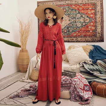 Beach Dress Women Vintage Hollow Out Boho Maxi Dress Summer Ruffles Wrap Casual V Neck Sexy Party Club Dress Robe Gothic
Beach Dress Women Vintage Hollow Out Boho Maxi Dress Summer Ruffles Wrap Casual V Neck Sexy Party Club Dress Robe Gothic