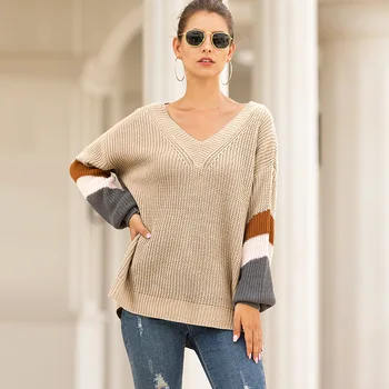 Oversized Sweater Korean V-Neck 2020 Winter Clothing Fashion Casual Pullovers Stripe Computer Knitted Long Sleeve Sweater
Oversized Sweater Korean V-Neck 2020 Winter Clothing Fashion Casual Pullovers Stripe Computer Knitted Long Sleeve Sweater