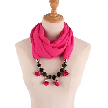 Womens Ethnic Geometric Acrylic Beads Necklace Flower Pendant Infinity Scarf Wrap Solid Color Chiffon Shawl Jewelry Neckerchief
Womens Ethnic Geometric Acrylic Beads Necklace Flower Pendant Infinity Scarf Wrap Solid Color Chiffon Shawl Jewelry Neckerchief
