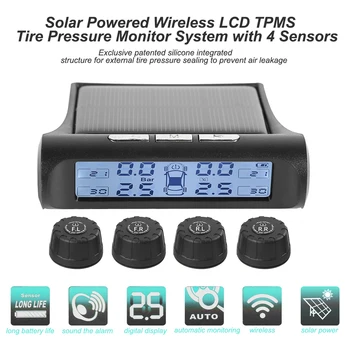 Solar Car TPMS Black White Screen 4 Sensor Tire Pressure Monitoring System Auto Security Alarm Systems Temperature Warning
Solar Car TPMS Black White Screen 4 Sensor Tire Pressure Monitoring System Auto Security Alarm Systems Temperature Warning
