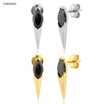 Kikichicc 925 Sterling Silver Gold Spike Zircon Ovals Stud Earring Long Spike Jewelry Rock Punk For Women Crystal CZ Fashion 
Kikichicc 925 Sterling Silver Gold Spike Zircon Ovals Stud Earring Long Spike Jewelry Rock Punk For Women Crystal CZ Fashion