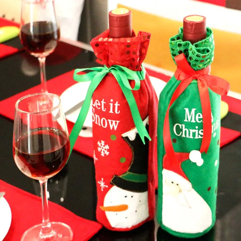 Christmas Wine Bottle Decor Santa and the snowman style Wine Bottle Bags Kitchen Decoration for New Year Xmas Dinner Party c2337
Christmas Wine Bottle Decor Santa and the snowman style Wine Bottle Bags Kitchen Decoration for New Year Xmas Dinner Party c2337