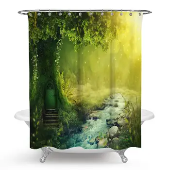 Magical Forest Tree Shower Curtain, Magic Fairytale Woodland Forest Tree Montain Polyester Shower Curtain Set with Hooks for
Magical Forest Tree Shower Curtain, Magic Fairytale Woodland Forest Tree Montain Polyester Shower Curtain Set with Hooks for