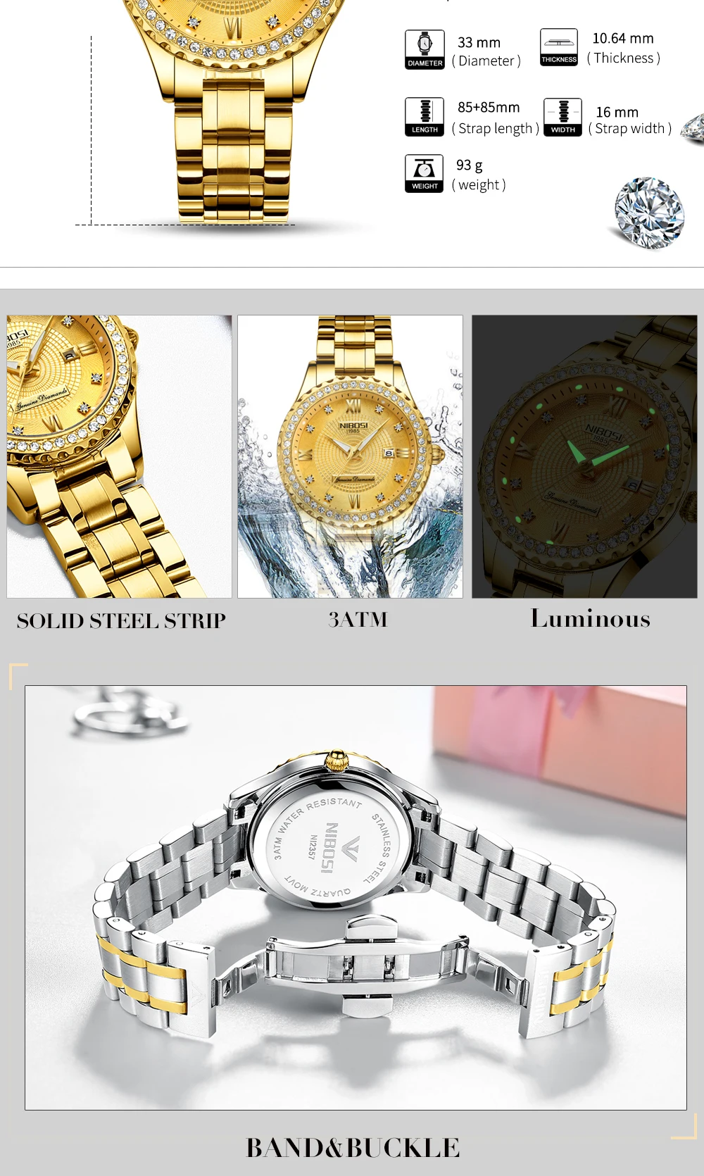 NIBOSI Luxury Women Watches