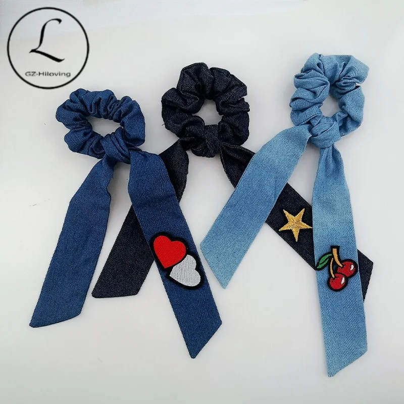Denim Hair Tie Solid Color Cotton Elastic Band Women Girls Ponytail with Applique Accessories Big Bow Headband
Denim Hair Tie Solid Color Cotton Elastic Band Women Girls Ponytail with Applique Accessories Big Bow Headband