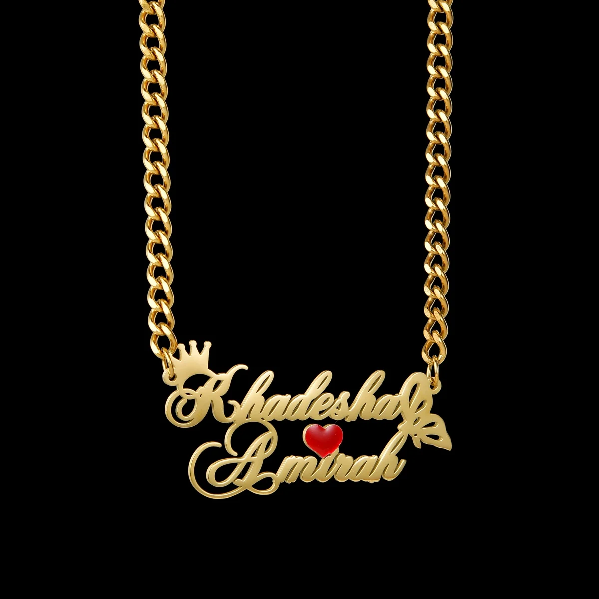 Custom Double Name Necklace For Women Personalized Stainless Steel NK Chain Crystal Crown Butterfly Nameplate Pendants Gift
Custom Double Name Necklace For Women Personalized Stainless Steel NK Chain Crystal Crown Butterfly Nameplate Pendants Gift