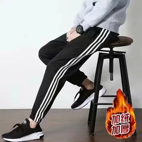 2019 Autumn And Winter Thick plus Velvet Athletic Pants Fashion Man Trousers Casual Korean-style Slim Fit Beam Leg Knitted Men's 
2019 Autumn And Winter Thick plus Velvet Athletic Pants Fashion Man Trousers Casual Korean-style Slim Fit Beam Leg Knitted Men's