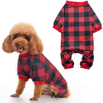 Dog Christmas Pajama Super Soft Breathable Pet Dog Autumn Winter Red Plaid O-Neck Half-Sleeves Nightwear with Elastic Straps
Dog Christmas Pajama Super Soft Breathable Pet Dog Autumn Winter Red Plaid O-Neck Half-Sleeves Nightwear with Elastic Straps