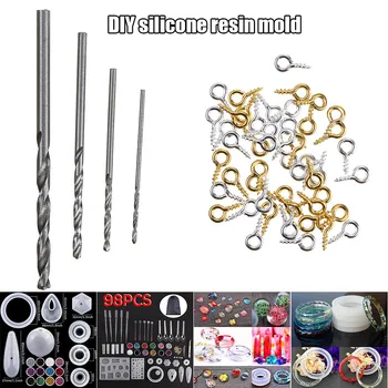 Newest 98pcs/Set Silicone Casting Mould Carving Molds Jewelry Making Tool DIY