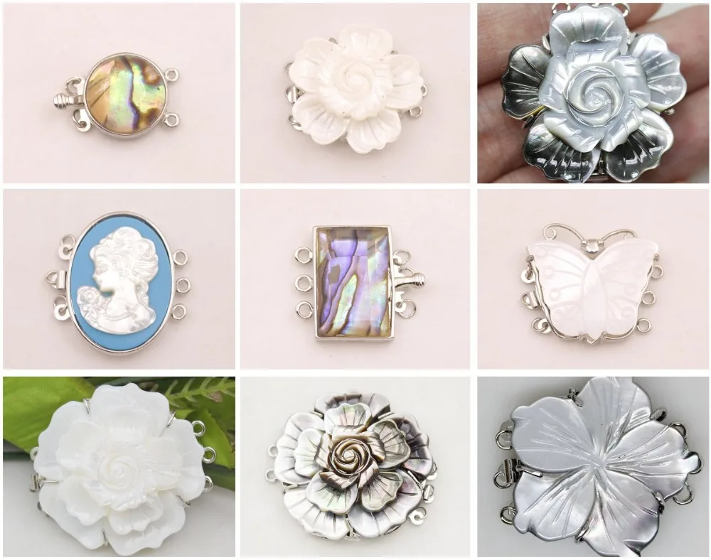 1 PCS Natural Gray White Mother of Pearl Shell Flower Alloy Clasp 3ROWS Findings Design Choose
1 PCS Natural Gray White Mother of Pearl Shell Flower Alloy Clasp 3ROWS Findings Design Choose