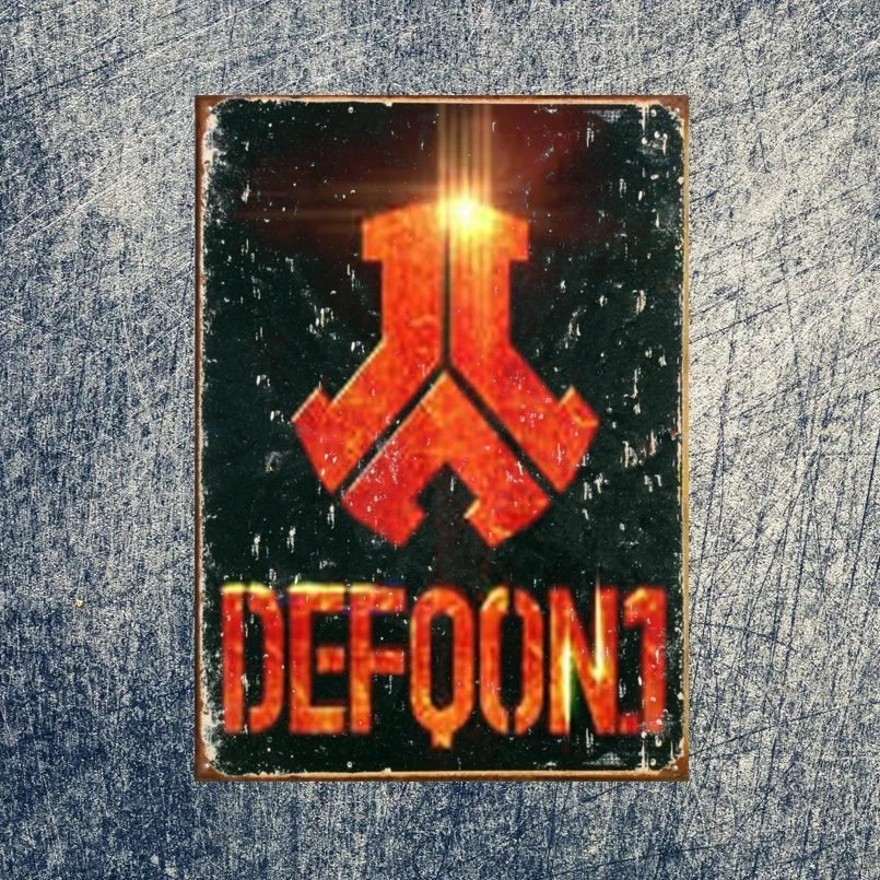 Классический логотип Defqon.1 винтажная Жестяная Табличка металлический