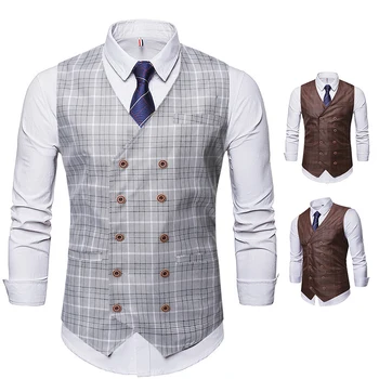 2019 Fashion New Men's Casual Boutique Business Plaid Vest / Men's Slim Double-breasted Suit Waistcoat
2019 Fashion New Men's Casual Boutique Business Plaid Vest / Men's Slim Double-breasted Suit Waistcoat