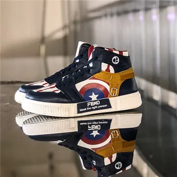 Fashion Men's Captain America Shoes High Top Chunky Sneakers Autumn Summer Outdoor Light Casual Mesh Shoes Boys Zapatos Hombre
Fashion Men's Captain America Shoes High Top Chunky Sneakers Autumn Summer Outdoor Light Casual Mesh Shoes Boys Zapatos Hombre