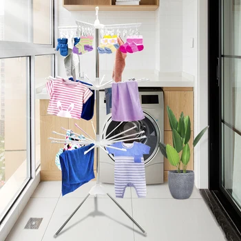 Foldable Cloth Drying Rack Stainless Steel Towel Hanger Indoor Clothes Coat Organizer Clothes Tripod Drying Rack 3 Tiers
Foldable Cloth Drying Rack Stainless Steel Towel Hanger Indoor Clothes Coat Organizer Clothes Tripod Drying Rack 3 Tiers
