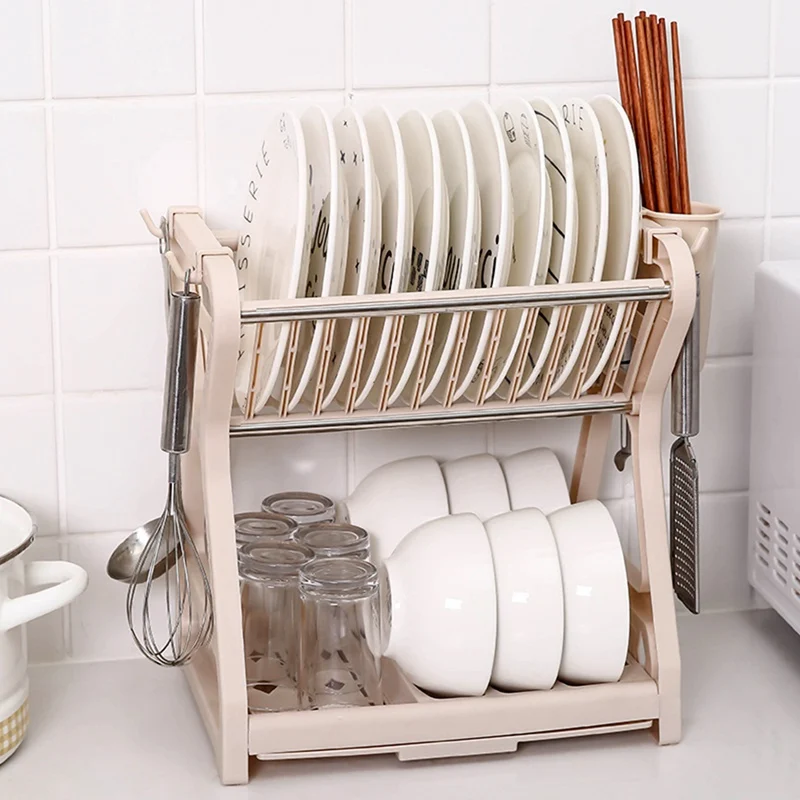 Dish Drying Rack with Drainboard Drainer Kitchen 2-Tier Light Duty Countertop Utensil Dinnerware Organizer Storage for Home
Dish Drying Rack with Drainboard Drainer Kitchen 2-Tier Light Duty Countertop Utensil Dinnerware Organizer Storage for Home