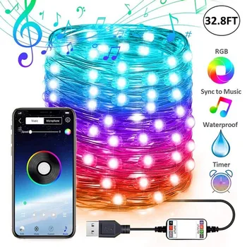 Christmas Tree Light String Waterproof USB Chargable RGB LED Lights Smart Bluetooth Remote App Control Light String Xmas Decor
Christmas Tree Light String Waterproof USB Chargable RGB LED Lights Smart Bluetooth Remote App Control Light String Xmas Decor