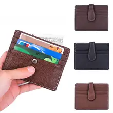 Portfel męski z kartą etui na uchwyt męski Slim portmonetki antykradzieżowy portfel męski s torebka małe portfele Hasp Vintage Slim portfel(China)