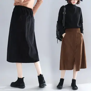 Large Size Female Clothing Autumn and Winter Skirts Womens New Split Wild Corduroy Skirt Elastic High Waist A-Line Skirt f1954
Large Size Female Clothing Autumn and Winter Skirts Womens New Split Wild Corduroy Skirt Elastic High Waist A-Line Skirt f1954